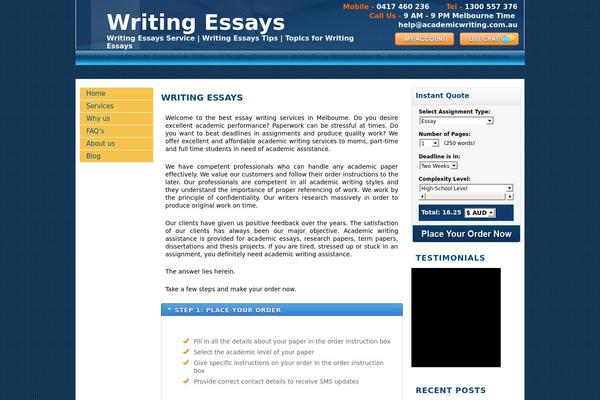 writingessays.com.au site used Academictheme
