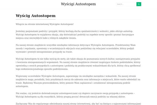 wyscigautostopem.pl site used Mediumish