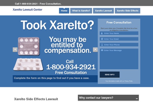 xareltolawsuitcenter.org site used Leadertheme