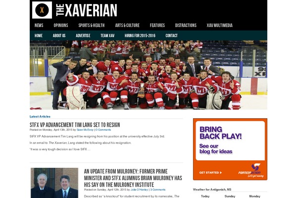 xaverian.ca site used Xaverian