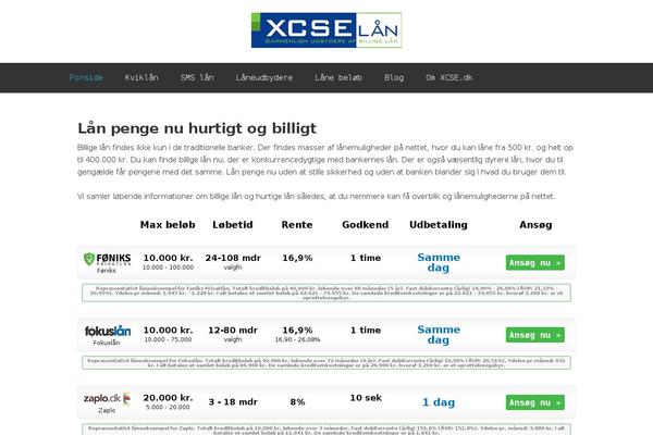 xcse.dk site used Xcse