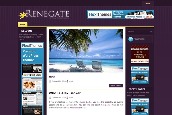 Renegate theme site design template sample