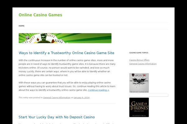 Twenty Twelve theme site design template sample