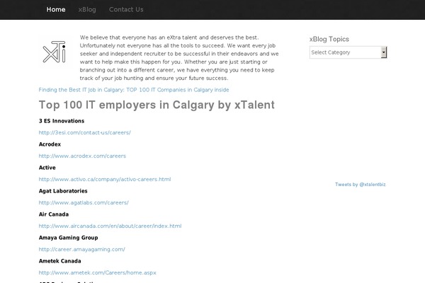 xtalent.ca site used Xtalent