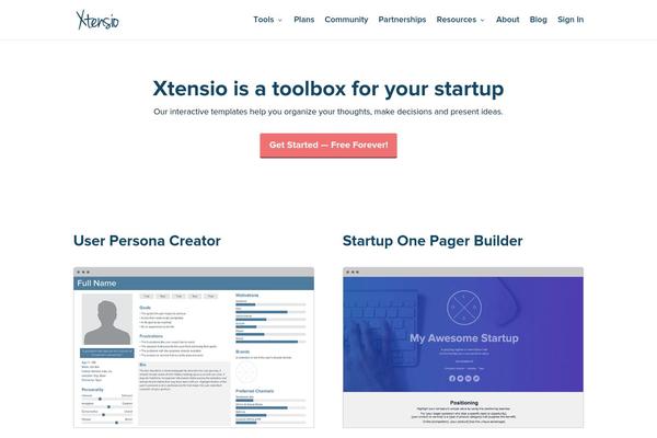 xtensio.com site used Xtensio-gen