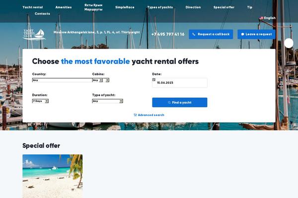 yachttravelclub.com site used Yacht-travelclub-theme