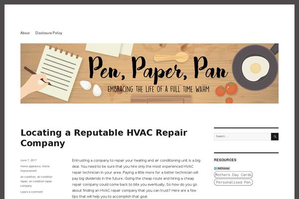 Twenty Sixteen theme site design template sample