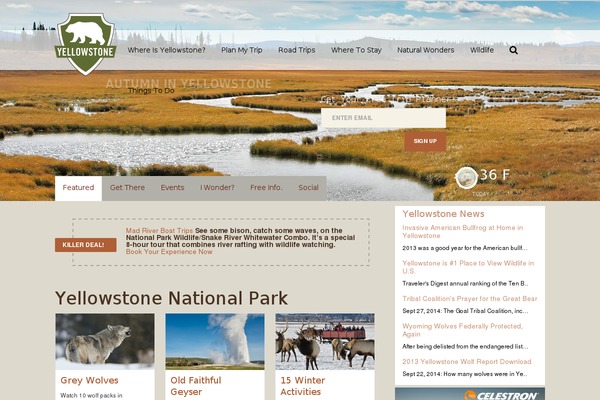 yellowstonepark.com site used Nationalparks-child