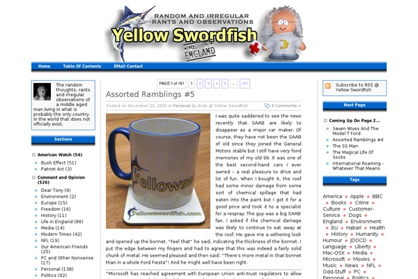 yellowswordfish.com site used Tantrum-blog