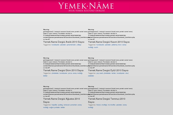 yemekname.com site used Yemekname