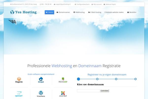 yeshosting.nl site used Yeshosting