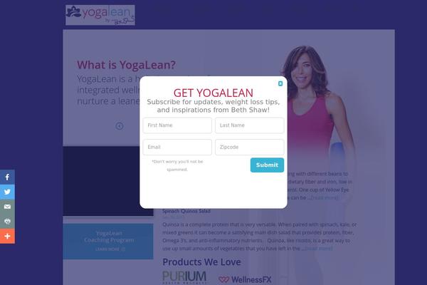 yogalean.com site used Yogalean