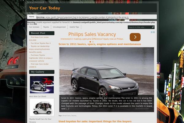 yourcartoday.com site used Toys