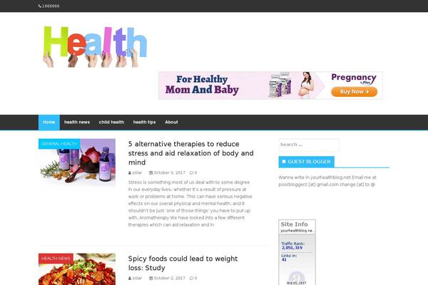 MH HealthMag theme site design template sample
