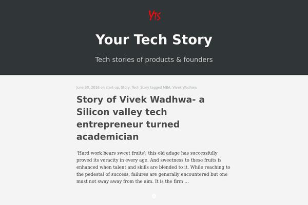 yourtechstory.com site used Simple Blog Design