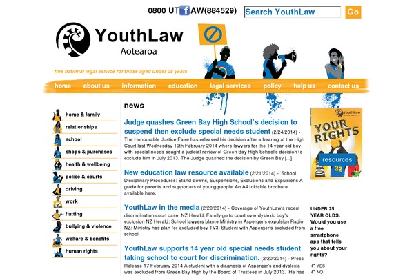 youthlaw.co.nz site used Youthlaw