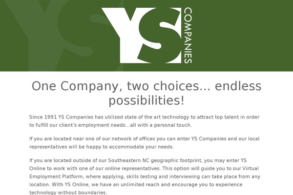 yscompanies.com site used Ysi