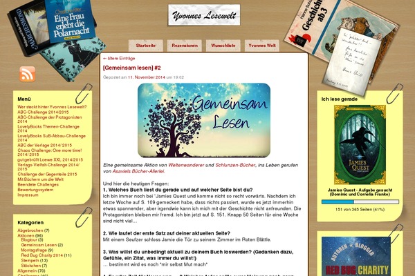 yvonnes-lesewelt.de site used Dashboard