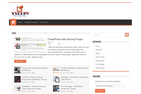 Sahifa theme site design template sample