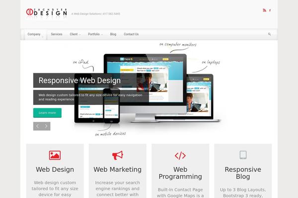 evolve theme site design template sample