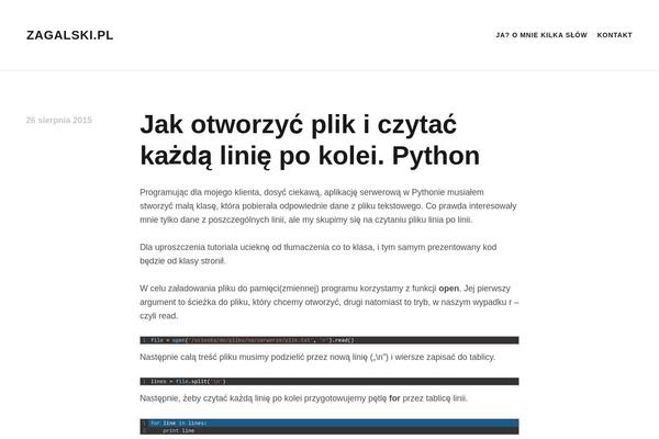 zagalski.pl site used Shrake