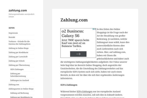 zahlung.com site used Twenty Fifteen