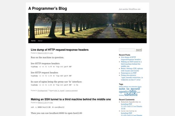 Twenty Ten theme site design template sample