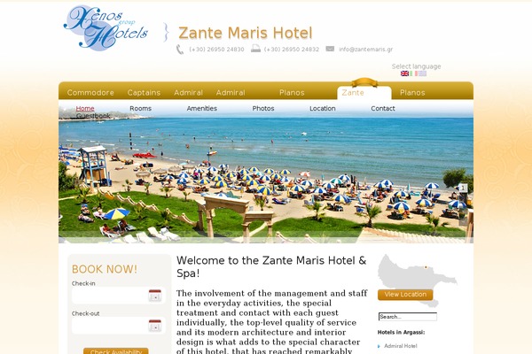 zantemaris.gr site used Avakastheme