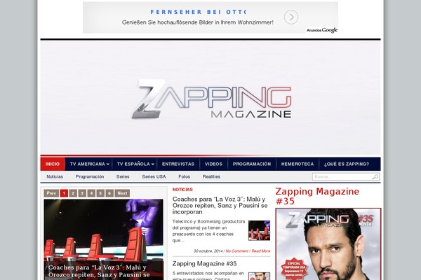 zappingmagazine.com site used Transcript