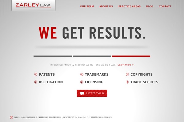 zarleylaw.com site used Zarleylaw