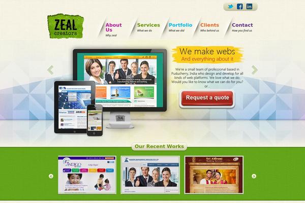 Zeal theme site design template sample