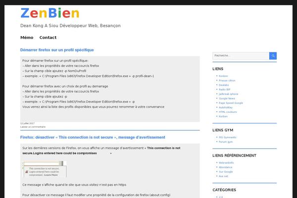 zenbien.com site used Twenty Sixteen