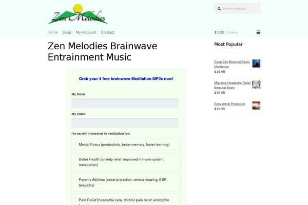 zenmelodies.com site used Storefront Child