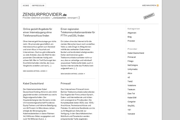 WordPress website example screenshot