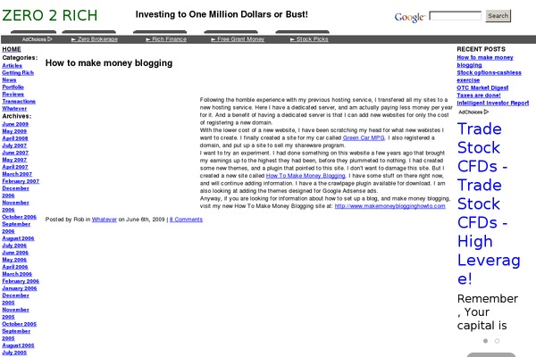 zero2rich.com site used Moneyblog