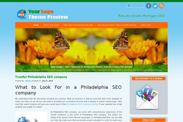 D5 Socialia theme site design template sample