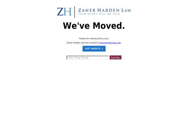 zhlco.com site used Zanerhardenlaw