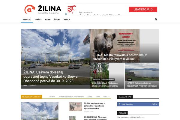 zilina.aktualitky.sk site used Newspaper