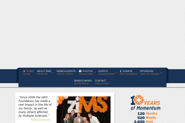 zimsfoundation.org site used Zims-child-theme
