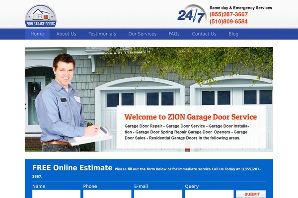 ziongaragedoor.com site used Zion