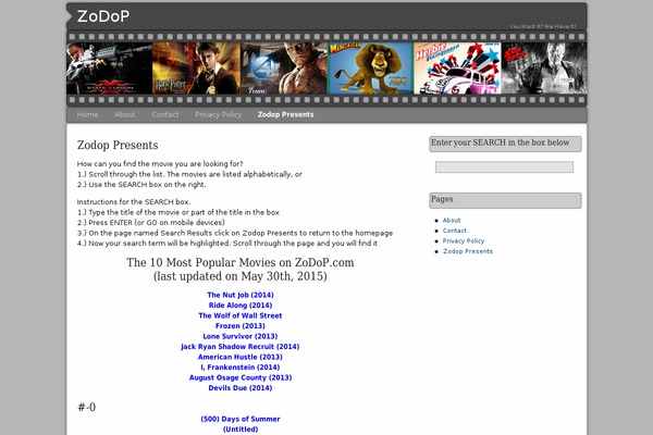 Movie World theme site design template sample