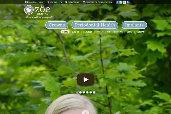 Zoe theme site design template sample