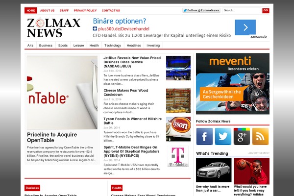 zolmax.com site used Newswire Light