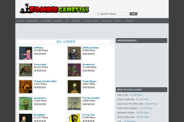 FunGames theme site design template sample