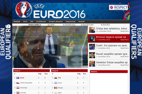 zona-fudbala.net site used Euro2016