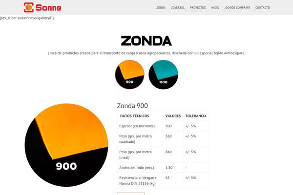 zonda.com.ar site used Sonne
