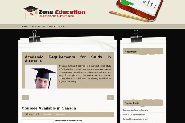 zoneeducation.com site used Multimag-theme