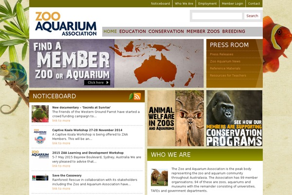 zooaquarium.org.au site used Zooaquarium