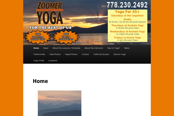 zoomeryoga.com site used Twenty Eleven