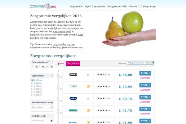 zorgpremie theme websites examples